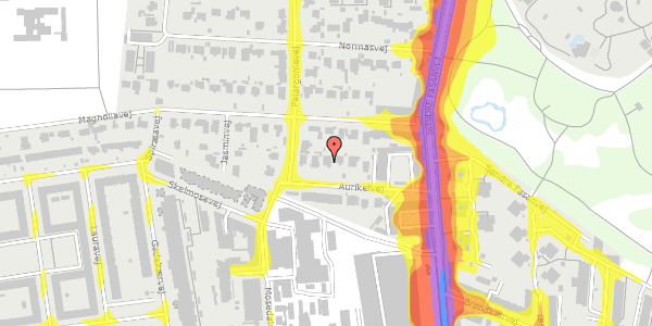 Trafikstøjkort på Aurikelvej 22, 2000 Frederiksberg