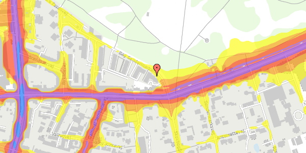 Trafikstøjkort på Bag Søndermarken 3, 2. th, 2000 Frederiksberg