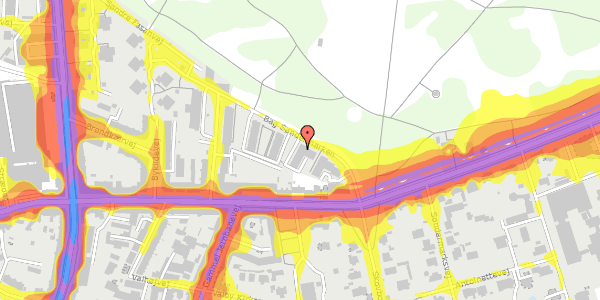 Trafikstøjkort på Bag Søndermarken 11A, st. th, 2000 Frederiksberg