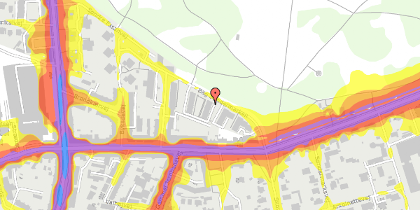 Trafikstøjkort på Bag Søndermarken 13, st. mf, 2000 Frederiksberg