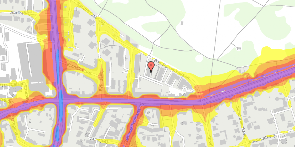 Trafikstøjkort på Bag Søndermarken 19, 1. mf, 2000 Frederiksberg