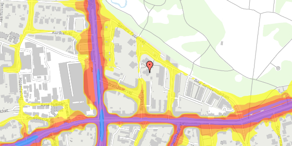 Trafikstøjkort på Bag Søndermarken 31, 1. 1, 2000 Frederiksberg