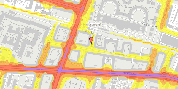 Trafikstøjkort på C.T. Barfoeds Vej 1, st. th, 2000 Frederiksberg