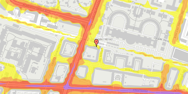 Trafikstøjkort på C.T. Barfoeds Vej 11, 3. th, 2000 Frederiksberg