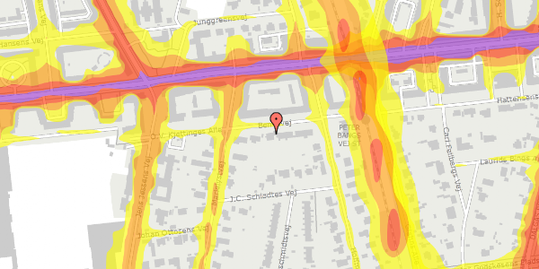 Trafikstøjkort på Bendzvej 7, 2000 Frederiksberg