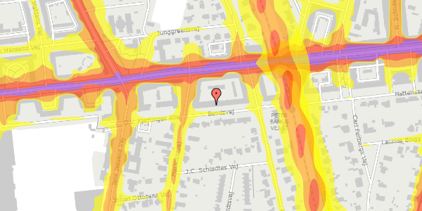 Trafikstøjkort på Bendzvej 8, 1. th, 2000 Frederiksberg