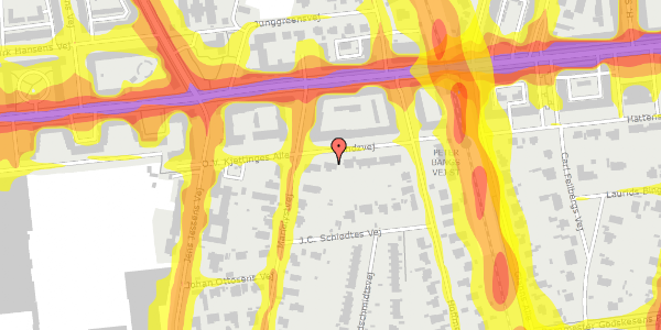 Trafikstøjkort på Bendzvej 9, 2000 Frederiksberg