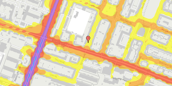 Trafikstøjkort på Bentzonsvej 3, st. th, 2000 Frederiksberg