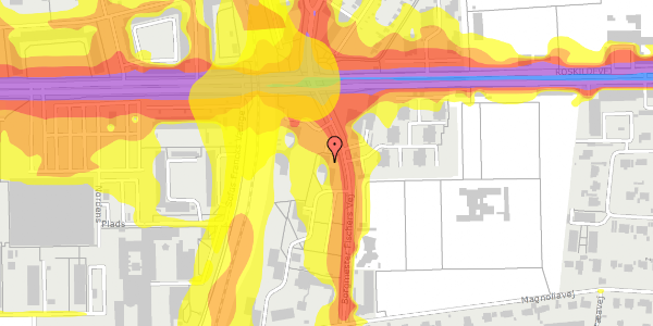 Trafikstøjkort på Borgmester Fischers Vej 2, 5. th, 2000 Frederiksberg