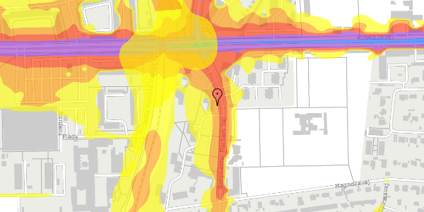 Trafikstøjkort på Borgmester Fischers Vej 4, 2. th, 2000 Frederiksberg