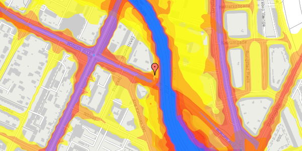 Trafikstøjkort på Borups Alle 102, 2. th, 2000 Frederiksberg