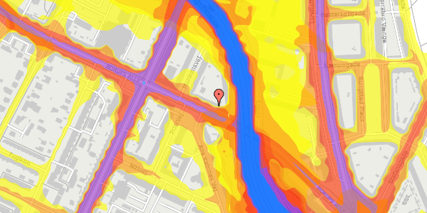 Trafikstøjkort på Borups Alle 104, 2. th, 2000 Frederiksberg