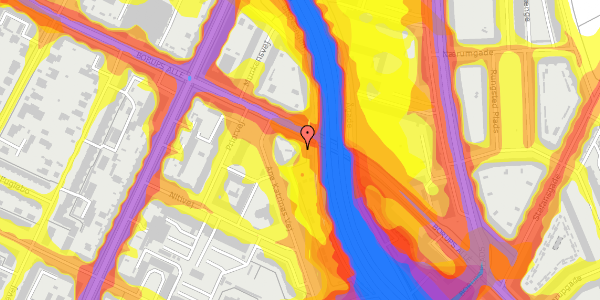 Trafikstøjkort på Borups Alle 105, 1. th, 2000 Frederiksberg