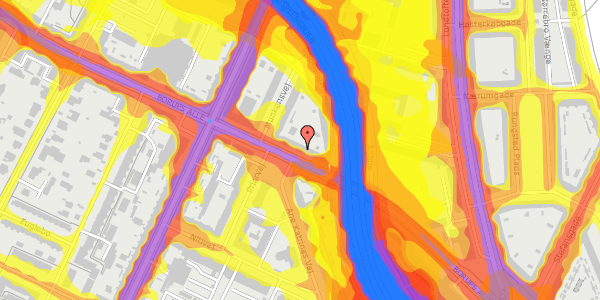 Trafikstøjkort på Borups Alle 106, 1. th, 2000 Frederiksberg