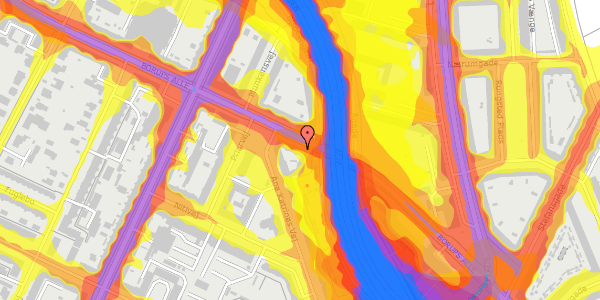 Trafikstøjkort på Borups Alle 107, 1. th, 2000 Frederiksberg