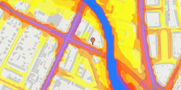 Trafikstøjkort på Borups Alle 108, kl. , 2000 Frederiksberg