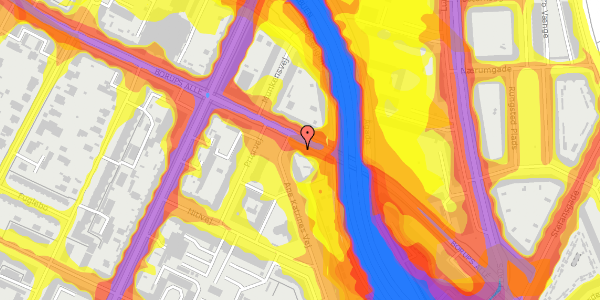 Trafikstøjkort på Borups Alle 109, 1. th, 2000 Frederiksberg