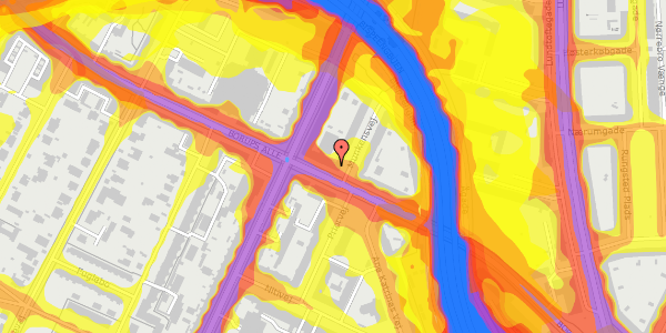 Trafikstøjkort på Borups Alle 112, 1. th, 2000 Frederiksberg