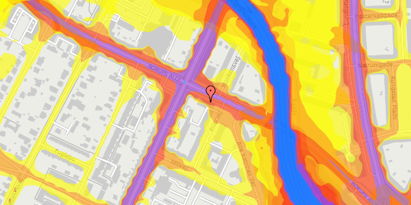 Trafikstøjkort på Borups Alle 113, 1. k, 2000 Frederiksberg