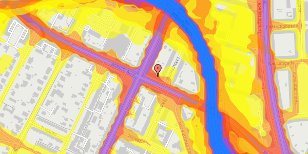 Trafikstøjkort på Borups Alle 114, 3. th, 2000 Frederiksberg