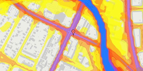 Trafikstøjkort på Borups Alle 117, 1. th, 2000 Frederiksberg