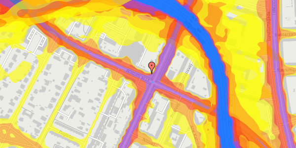 Trafikstøjkort på Borups Alle 122, 2. th, 2000 Frederiksberg