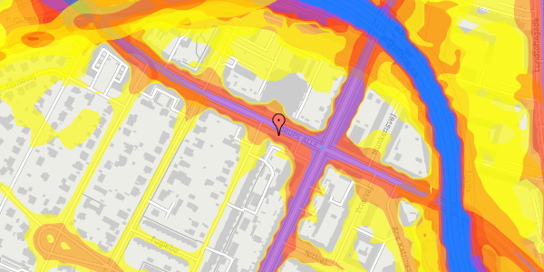 Trafikstøjkort på Borups Alle 123, 1. th, 2000 Frederiksberg