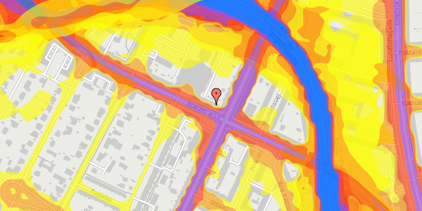 Trafikstøjkort på Borups Alle 124, 1. th, 2000 Frederiksberg