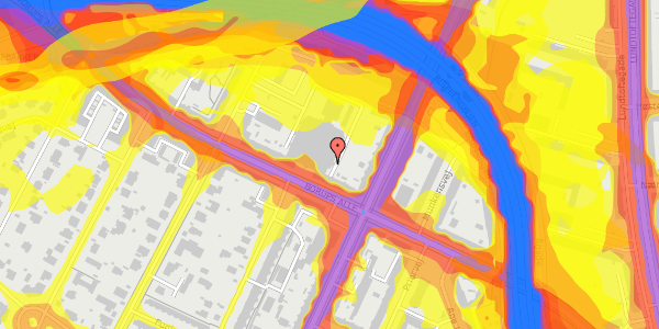 Trafikstøjkort på Borups Alle 126D, 1. th, 2000 Frederiksberg