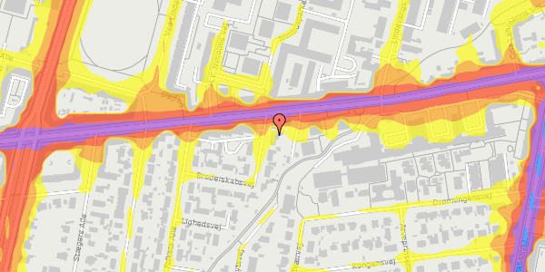 Trafikstøjkort på Broderskabsvej 3, 2000 Frederiksberg