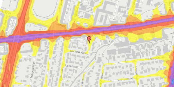 Trafikstøjkort på Broderskabsvej 4, 2000 Frederiksberg