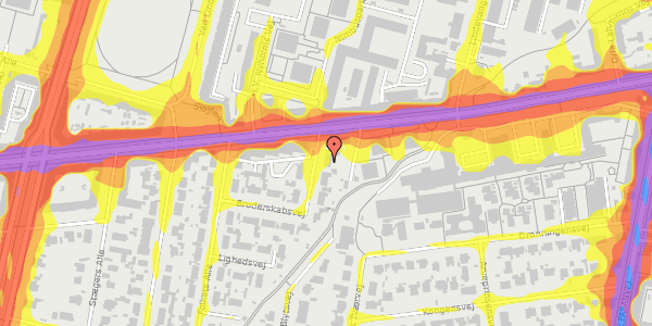 Trafikstøjkort på Broderskabsvej 5, 2000 Frederiksberg