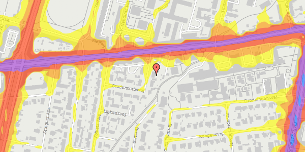 Trafikstøjkort på Broderskabsvej 9, 2000 Frederiksberg