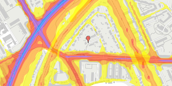 Trafikstøjkort på Buen 13, 2000 Frederiksberg