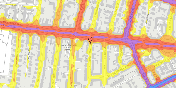 Trafikstøjkort på Carit Etlars Vej 2, 1. tv, 1814 Frederiksberg C