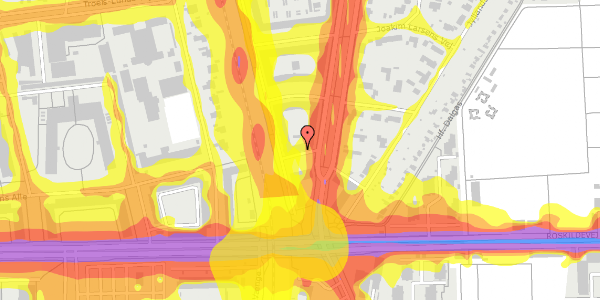 Trafikstøjkort på Dalgas Boulevard 3, 2. 3, 2000 Frederiksberg