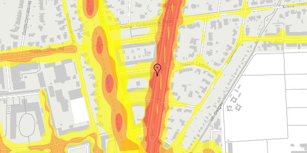 Trafikstøjkort på Dalgas Boulevard 13, 3. tv, 2000 Frederiksberg