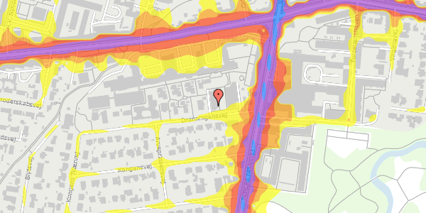 Trafikstøjkort på Dronningensvej 6, 3. th, 2000 Frederiksberg