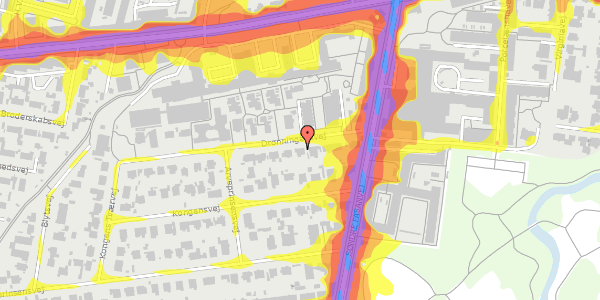 Trafikstøjkort på Dronningensvej 7, st. , 2000 Frederiksberg