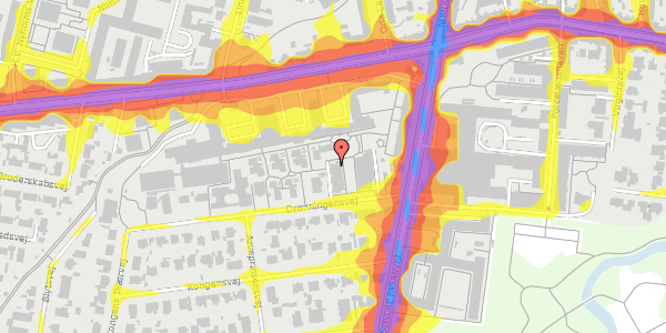 Trafikstøjkort på Dronningensvej 8, 1. th, 2000 Frederiksberg