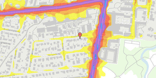 Trafikstøjkort på Dronningensvej 9, 2000 Frederiksberg