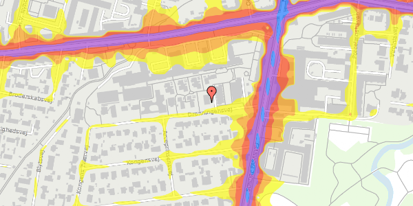 Trafikstøjkort på Dronningensvej 12, 1. , 2000 Frederiksberg