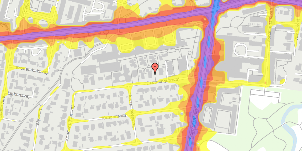 Trafikstøjkort på Dronningensvej 14, 2000 Frederiksberg