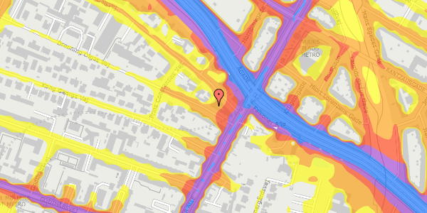 Trafikstøjkort på Dronning Olgas Vej 2A, 3. th, 2000 Frederiksberg