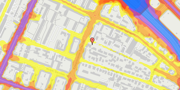 Trafikstøjkort på Dronning Olgas Vej 47, st. 3, 2000 Frederiksberg