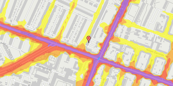 Trafikstøjkort på Duevej 4, 1. th, 2000 Frederiksberg