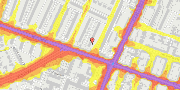 Trafikstøjkort på Duevej 5, 2000 Frederiksberg