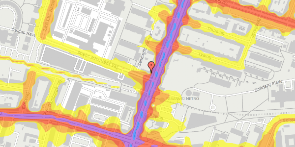 Trafikstøjkort på Stæhr Johansens Vej 2, 3. th, 2000 Frederiksberg