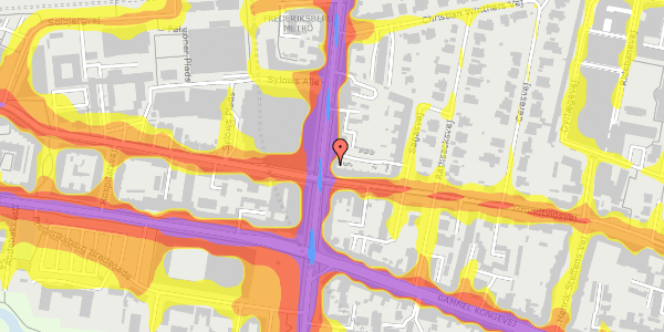 Trafikstøjkort på Falkoner Alle 10, st. th, 2000 Frederiksberg