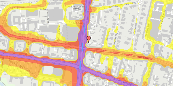 Trafikstøjkort på Falkoner Alle 12A, st. , 2000 Frederiksberg